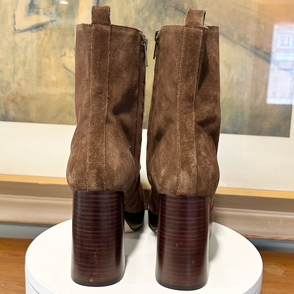 🌸MARC FISHER🌸 Marysa Block Heel Platform Bootie In Brown Size: 11M - Picture 7 of 15